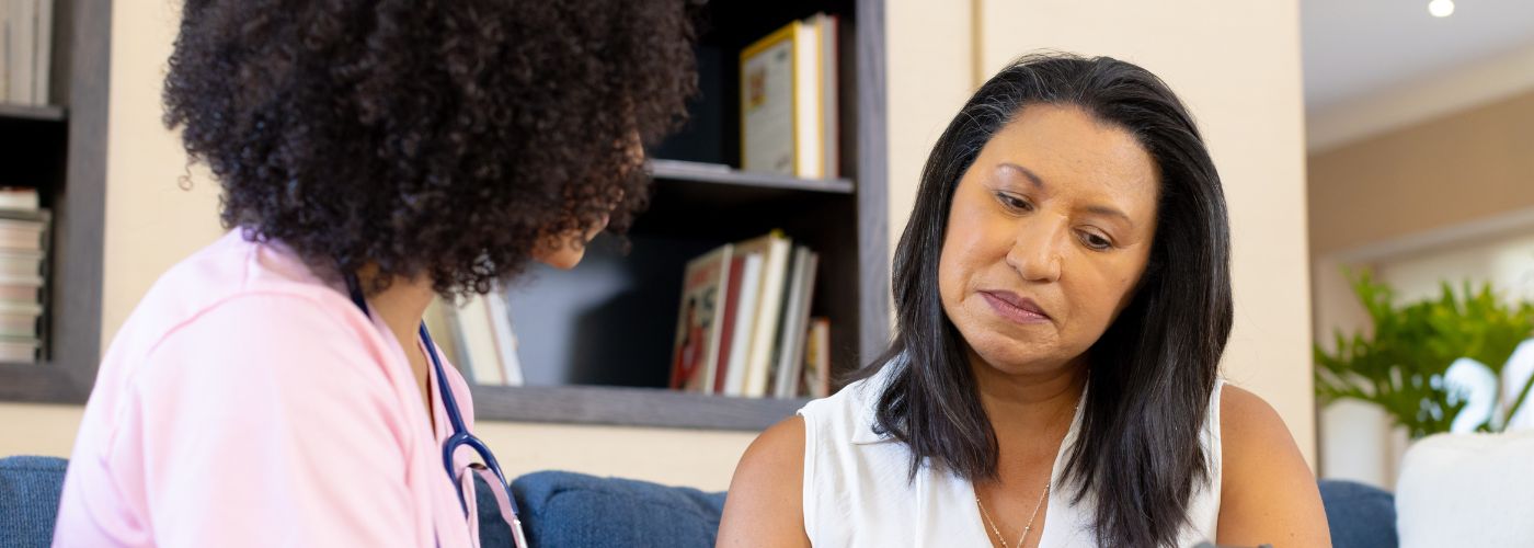 Patient looking at doctor notes